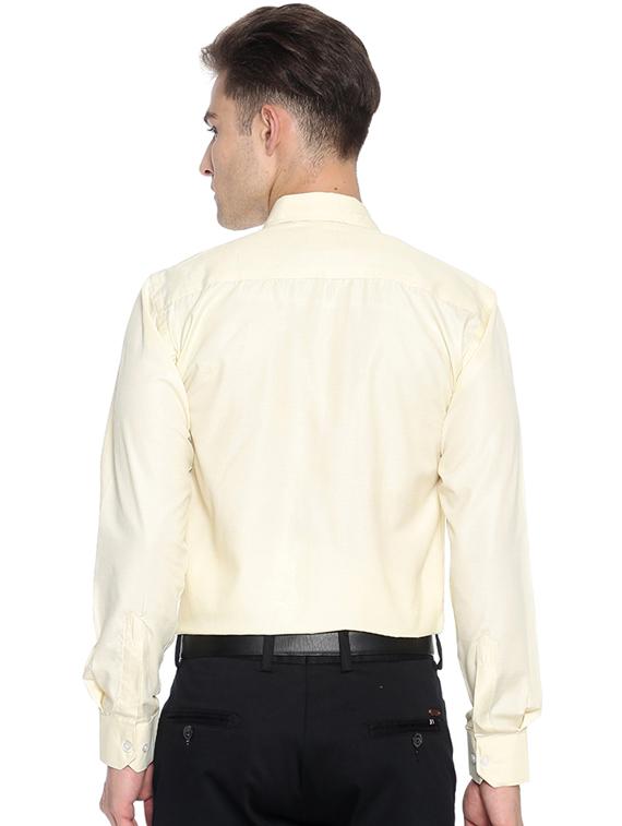 yellow solid formal shirt - 17298254 - Zoom Image - 3