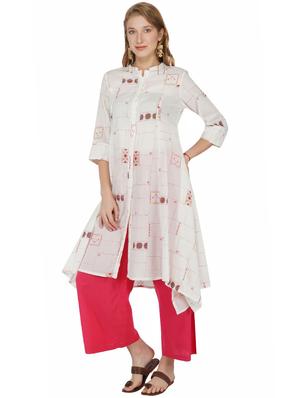 printed asymmetric kurta - 17298274 - Standard Image - 2