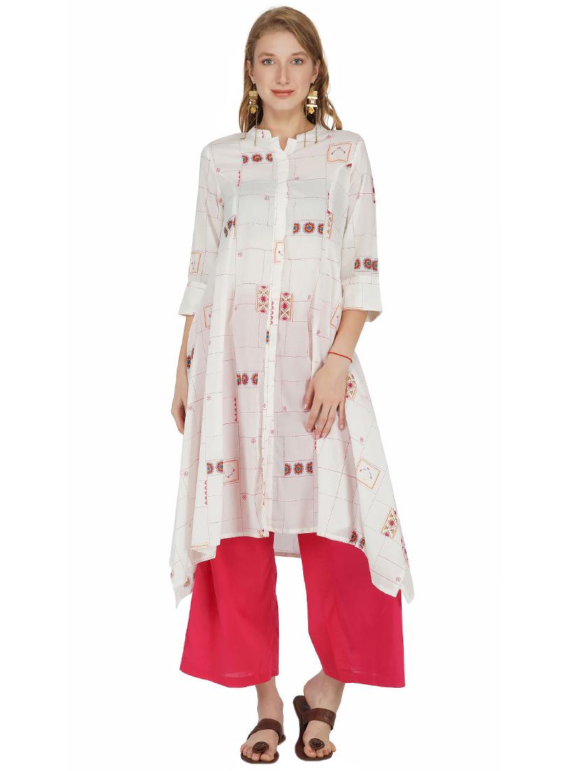 printed asymmetric kurta - 17298274 - Zoom Image - 1