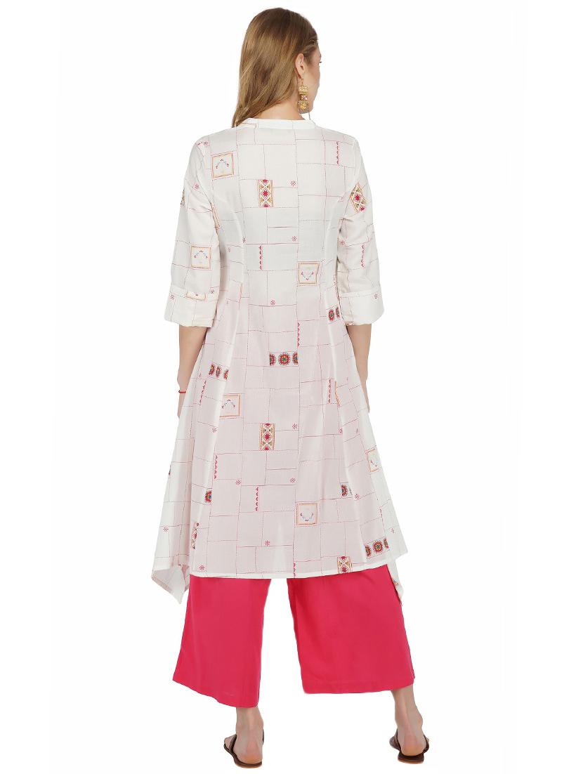 printed asymmetric kurta - 17298274 - Zoom Image - 3
