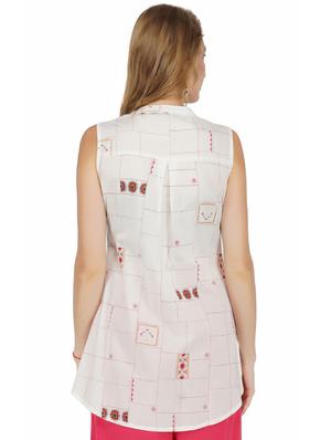button up embroidered top - 17298299 - Standard Image - 3
