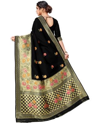 floral banarasi saree with blouse - 17298556 - Standard Image - 2
