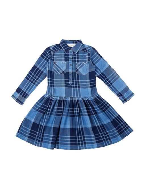 blue cotton blend frock - 17298566 - Standard Image - 1
