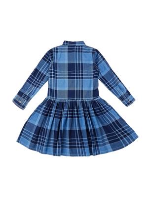 blue cotton blend frock - 17298566 - Standard Image - 2