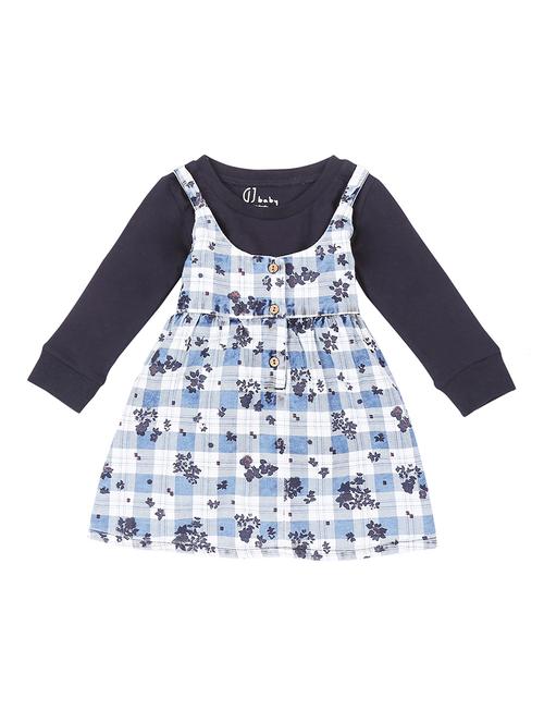 blue cotton blend frock - 17298574 - Standard Image - 1