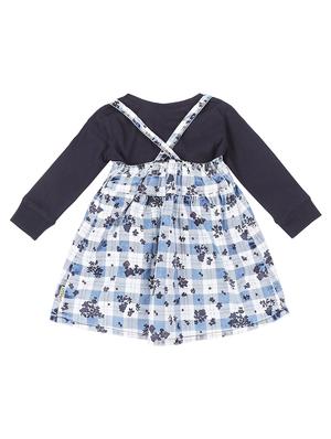blue cotton blend frock - 17298574 - Standard Image - 3