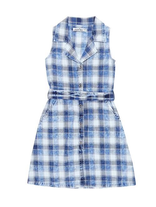 blue cotton blend frock - 17298585 - Standard Image - 1