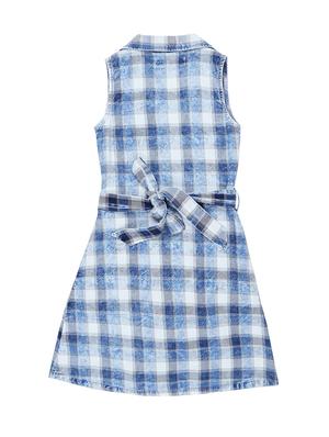 blue cotton blend frock - 17298585 - Standard Image - 2