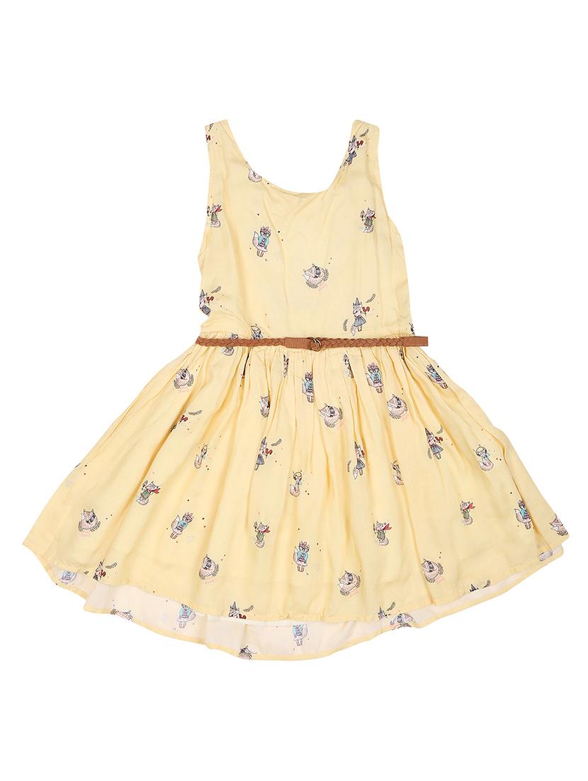 yellow viscose frock - 17298622 - Zoom Image - 2