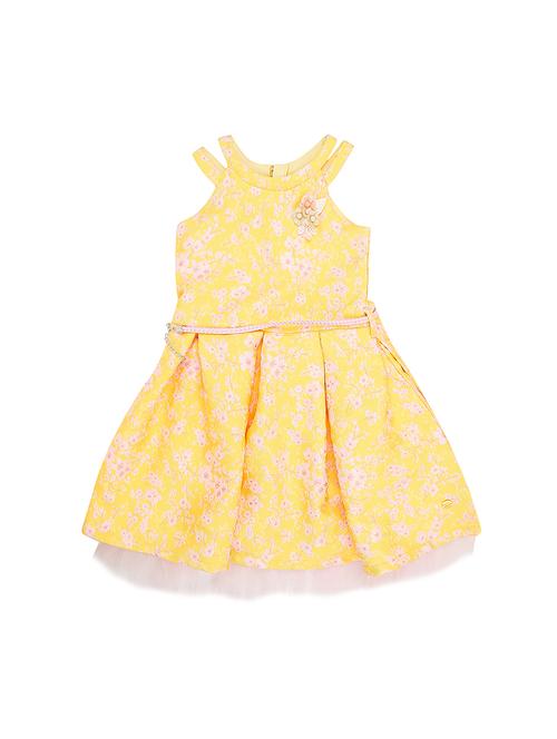 yellow cotton blend frock - 17298699 - Standard Image - 1