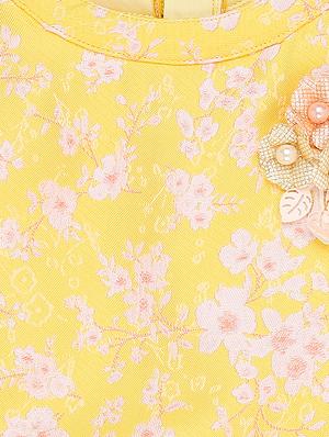 yellow cotton blend frock - 17298699 - Standard Image - 3