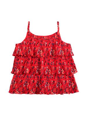 red georgette regular tops & tee - 17298948 - Standard Image - 2