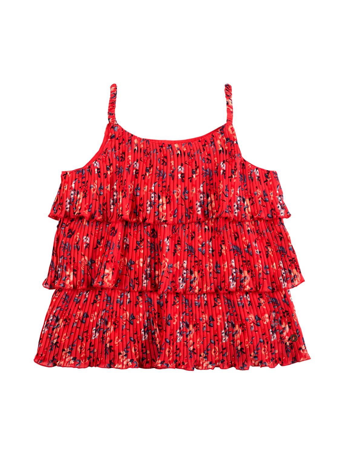 red georgette regular tops & tee - 17298948 - Zoom Image - 2