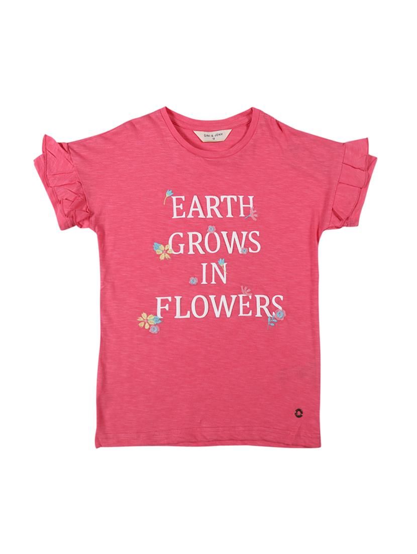 pink cotton regular tops & tee - 17298953 - Zoom Image - 1