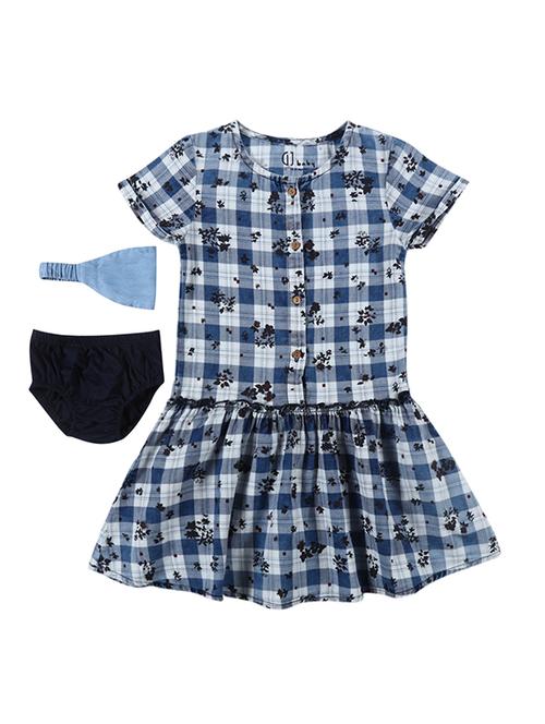 blue cotton blend frock - 17298996 - Standard Image - 1