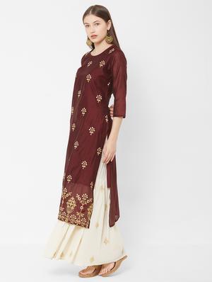 embroidered straight kurta - 17299017 - Standard Image - 2