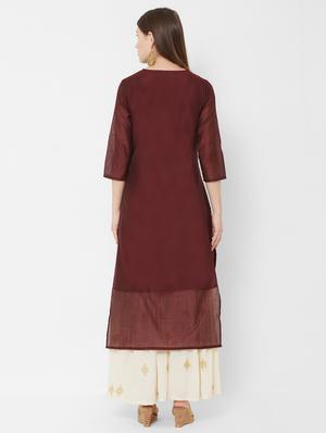 embroidered straight kurta - 17299017 - Standard Image - 3