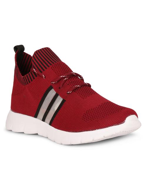 maroon lace up sport shoes - 17299131 - Standard Image - 1