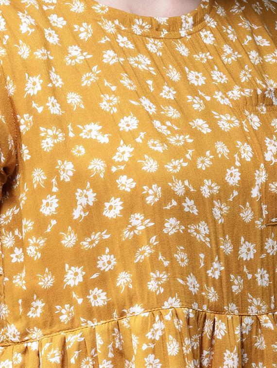 round neck floral fit & flare dress - 17299172 - Zoom Image - 4