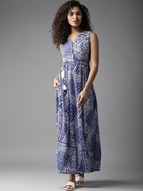 tie front paisley maxi dress - 17299174 - Standard Image - 1