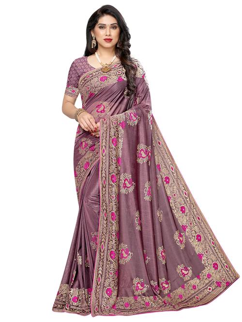 paisley bordered saree with blouse - 17299213 - Standard Image - 1
