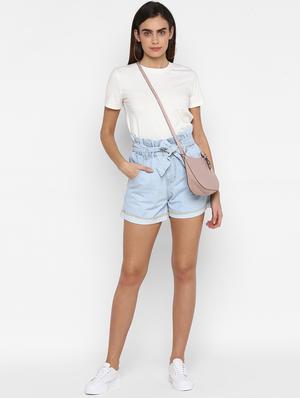 tie up waist denim shorts - 17299259 - Standard Image - 4