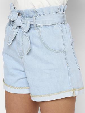 tie up waist denim shorts - 17299259 - Standard Image - 5