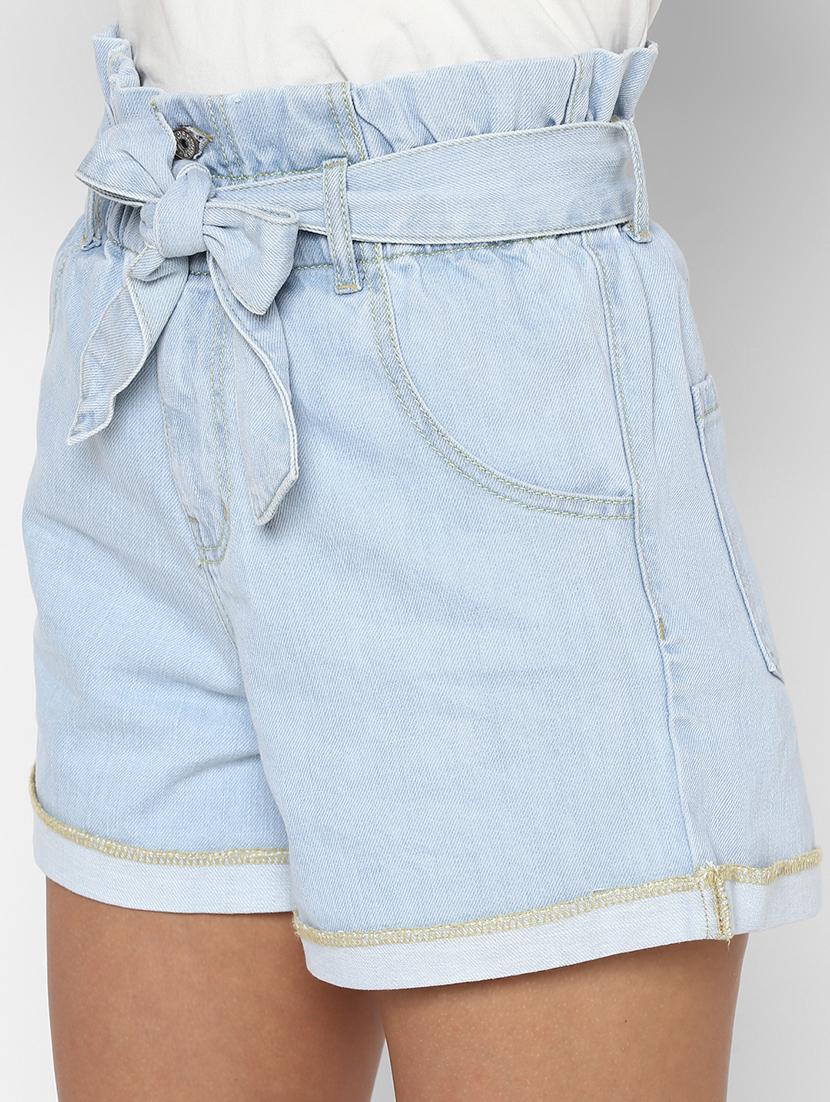 tie up waist denim shorts - 17299259 - Zoom Image - 5