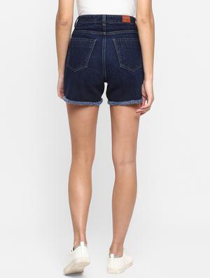 frayed hem denim shorts - 17299262 - Standard Image - 3