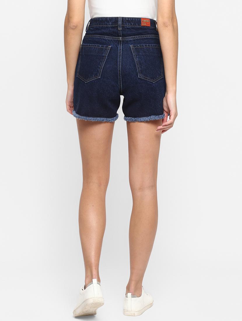 frayed hem denim shorts - 17299262 - Zoom Image - 3