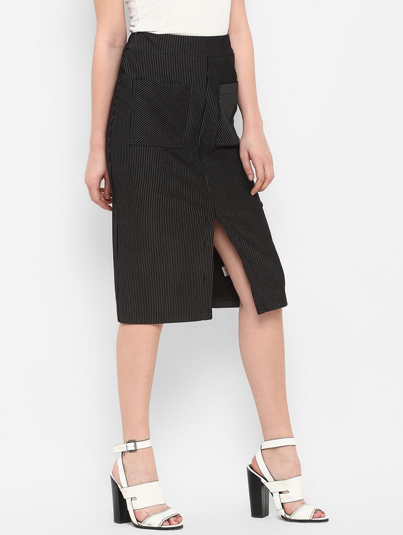high rise striped a-line skirt - 17299267 - Zoom Image - 2