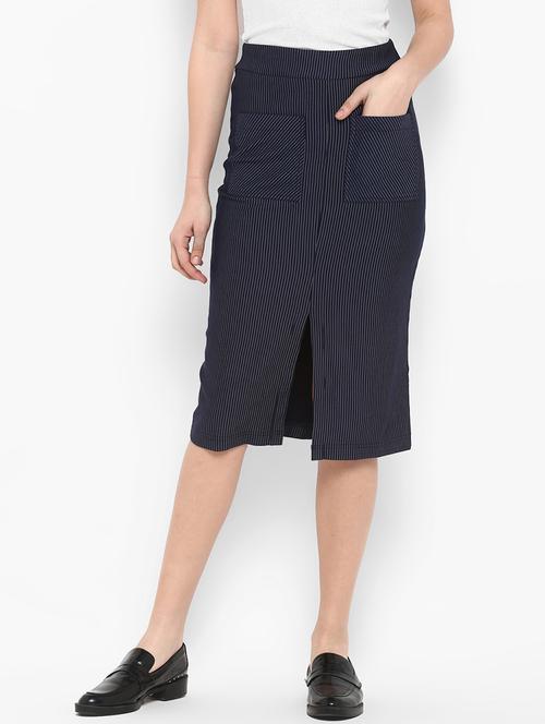 high rise striped a-line skirt - 17299268 - Standard Image - 1