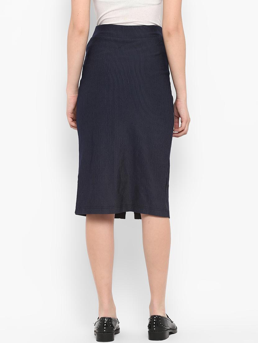 high rise striped a-line skirt - 17299268 - Zoom Image - 3