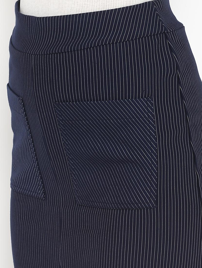 high rise striped a-line skirt - 17299268 - Zoom Image - 5