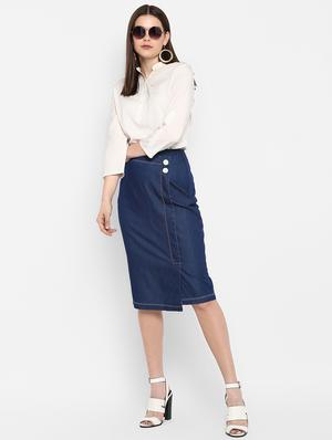 high rise denim shorts - 17299270 - Standard Image - 4