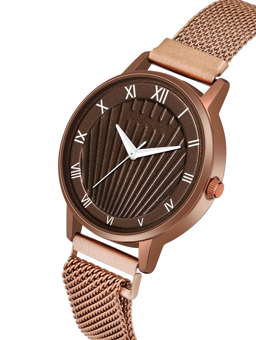 magnetic strap styish luxury analog watch for women and girls (brown) - 17299393 - Zoom Image - 2