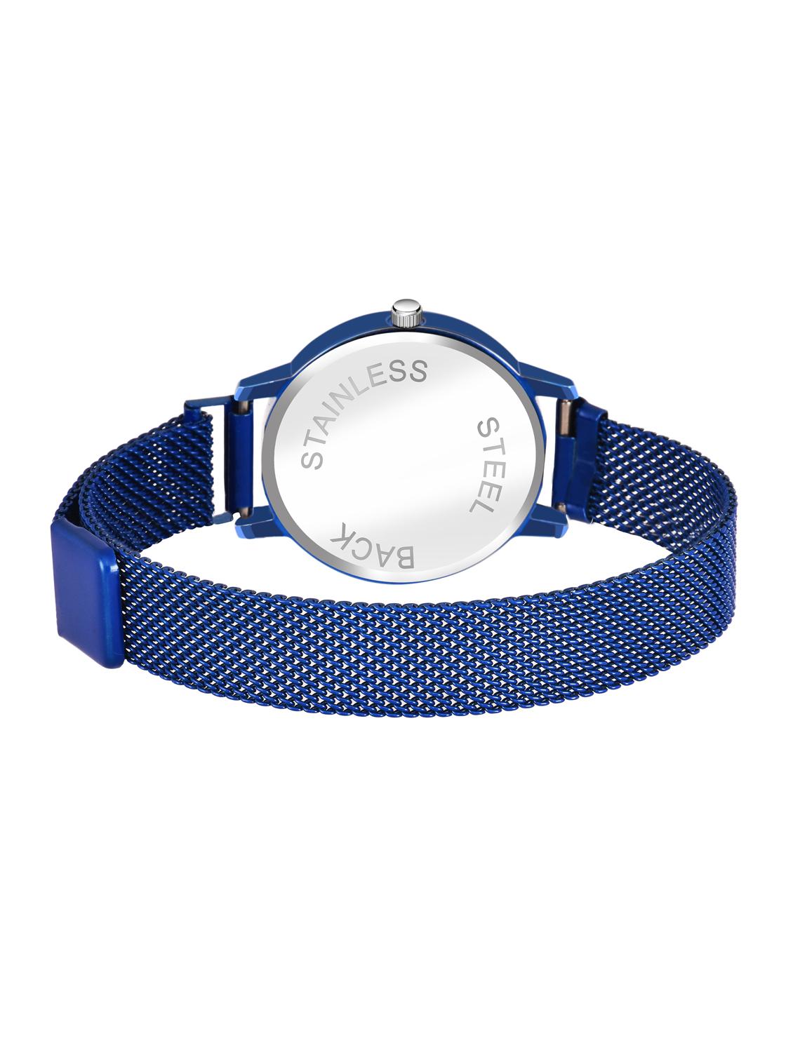 magnetic strap styish luxury analog watch for women and girls (blue) - 17299395 - Zoom Image - 3