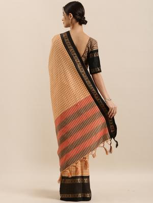 solid woven saree with blouse - 17299427 - Standard Image - 2