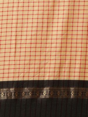 solid woven saree with blouse - 17299427 - Standard Image - 4