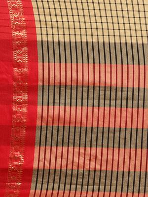 checkered woven saree with blouse - 17299429 - Standard Image - 5
