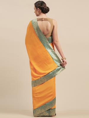 solid woven saree with blouse - 17299432 - Standard Image - 2