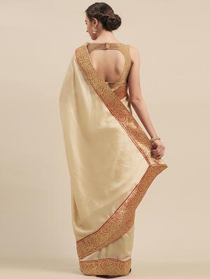 solid woven saree with blouse - 17299434 - Standard Image - 2