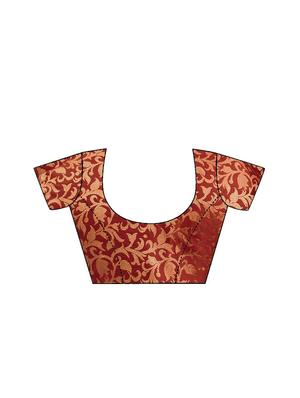 solid woven saree with blouse - 17299434 - Standard Image - 3
