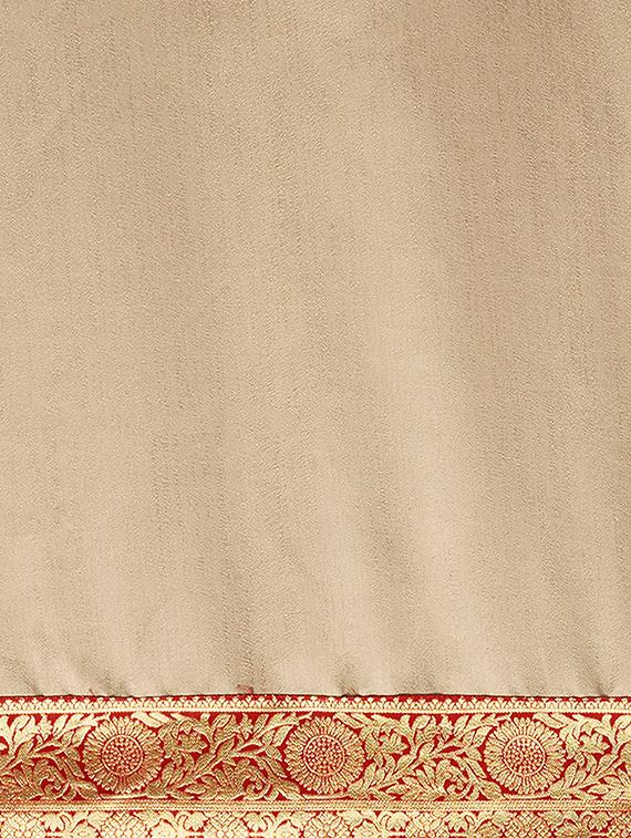 solid woven saree with blouse - 17299434 - Zoom Image - 5