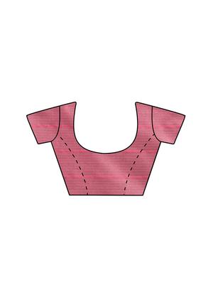 checkered printed saree with blouse - 17299444 - Standard Image - 3