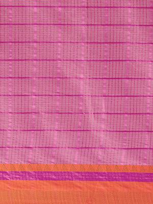 checkered printed saree with blouse - 17299444 - Standard Image - 4