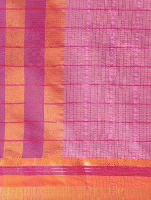 checkered printed saree with blouse - 17299444 - Standard Image - 5