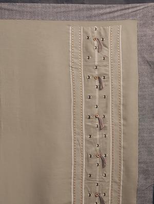 solid bordered saree with blouse - 17299445 - Standard Image - 5