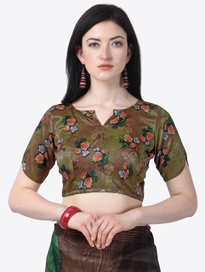 floral printed saree with blouse - 17299461 - Standard Image - 3