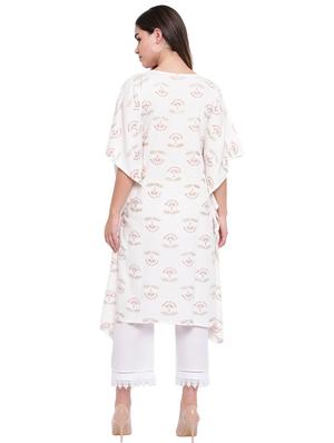 gold print kurta pant set - 17299521 - Standard Image - 3